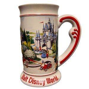 Vintage Walt Disney World Beer Stein Brazil Ceramarte Embossed 3D Ceramic Cup